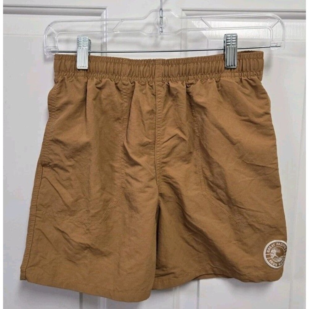 Patagonia Great Pacific Iron Works Baggies Shorts Boys XL 14 Brown Lined Swim